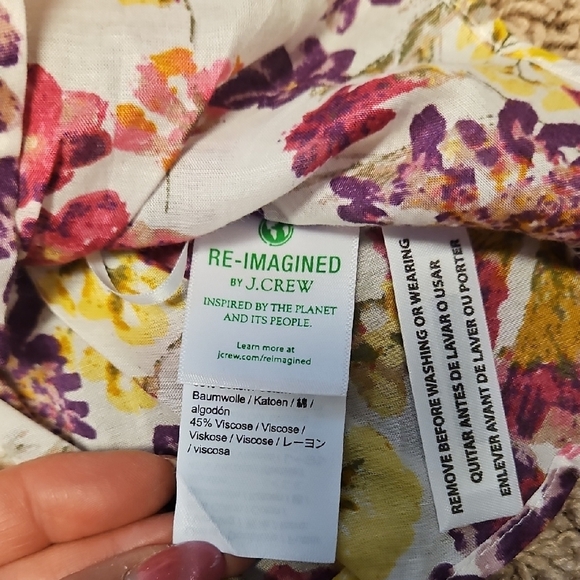 J. Crew Floral Ruffle Tie-Shoulder Tank Top - Picture 4 of 5